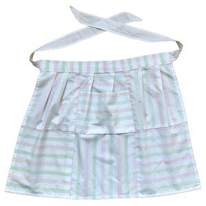 Vintage Pastel Colors Striped Handmade Half Apron